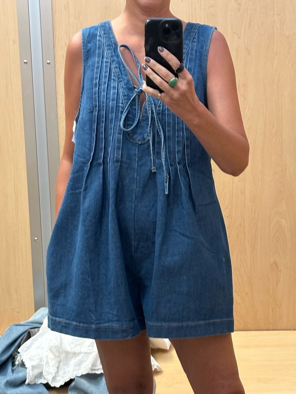 Pleated Denim jumpsuit